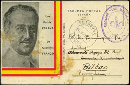 1013 1937. Rarísima Tarjeta Con Ilustración De Franco Y Cda Desde Villabona Con Franquicia “Asociación Las Margaritas…" - Storia Postale