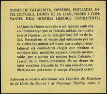 1025 1937. “Dones De Catalunya, Obreres, Empleades, Inte-lectuals.......” - Storia Postale