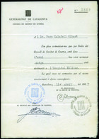 1034 1937. Hoja “Generalitat De Catalunya. Consell De Sanitat De Guerra” Nombramiento De Un Médico. - Lettres & Documents