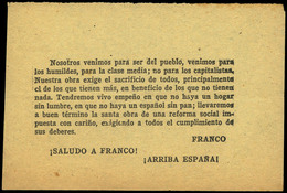 1040 1937. “Nosotros Venimos Para Ser Del Pueblo, Venimos Para Los Humildes....... FRANCO. ¡¡SALUDO A FRANCO¡¡ - Covers & Documents