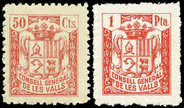 1050 *** S/Cat 4 Sellos De 15,25,50 Cts. Y 1 Ptas. “Consell General De Les Valls” Raros - Altri & Non Classificati