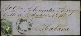 1059 Ed. Ant.7 - Carta Cda A La Habana Con Mat.especial “Bainoa” (azul). Raro - Cuba (1874-1898)