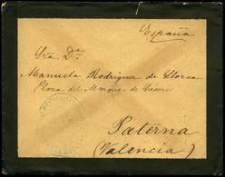 1064 1898. Guerra De Cuba. Carta Cda De Cuba A Paterna (Valencia) Con Marca Franquicia Militar - Cuba (1874-1898)