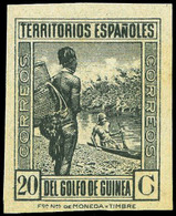 1098 Ed. ** 207 S/D 	Cambio Color Verde Pizarra. No Cat - Guinée Espagnole