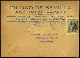 1106 Ed. 266 - Cda De “Santa Isabel 14/07/43” A Barcelona Con Publicidad De “Radios Baeza” “Ciudad De Sevilla” - Guinea Spagnola