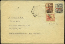 1127 Ed. 40-51-53 	“Correo Aereo España-Sidi Ifni 20/Jun/49” A USA. Interesante - Ifni