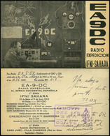 1130 Tarjeta Radioaficionado “EA-9-DC Ifni-Sahara” 25/5/1952. Diversas Marcas - Ifni