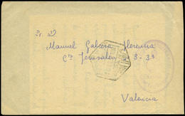 1132 Guerra Ifni 1957/58. Carta Cda Correo Aereo De Sidi Ifni A Valencia, Con Marca Franquicia Regimiento De Artilleria  - Ifni