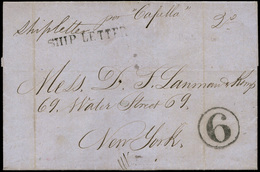 1155 Correo Marítimo. 1859. Carta Fechada En San Juan Y Cda A Nueva York, Por La Agencia Postal Inglesa - Puerto Rico
