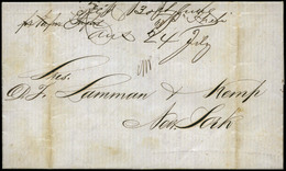 1156 1860. Carta Entera Cda De Mayaguez A New York, Via Habana. Al Dorso Marca Ovalada De Encaminador “Michelena &…" - Porto Rico