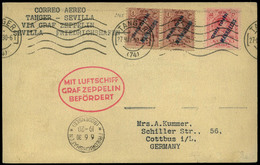 1174 Tanger - Zeppelin. 1930. Tarjeta Cda En Graf Zeppelin De Tánger A Alemania (muy Raros Los Zeppelines Con Salida Tán - Marocco Spagnolo