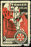 1180 Tanger - * S/Cat.	Viñeta Roja Y Negra “Tanger 1936. Rotary” .Defectos Que No Alteran Su Belleza. - Marruecos Español