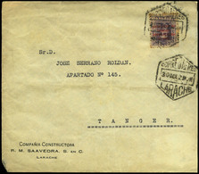 1191 Tanger 1925. Carta Cda Correo Aereo De Larache A Tánger. 30/Oct/25. Preciosa - Spanish Morocco