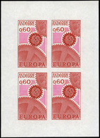 1206 Andorra Francesa - Ed. *** 179/80 Bl. De 4 S/D. 1967. 2 Hojitas Con Bloques De 4 SIn Dentar. Muy Rara - Otros & Sin Clasificación