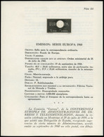 1209 España - Ed. 1294M/5M 1960. Sellos Impresos En Offset En Negro. S/Dentar. Díptico Completo. - Altri & Non Classificati