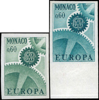1244 Mónaco - Ed. *** 730(2) S/D 1967. 2 Sellos De 0,60. Pruebas De Color S/Dentar - Altri & Non Classificati