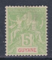 Guyane N° 43 (.)  Type Groupe, 5 C. Vert-jaune, Neuf Sans Gomme Sinon TB - Gebruikt