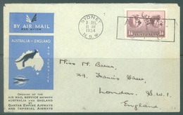 AUSTRALIA - FIRST FLIGHT AUSTRALIA ENGLAND 8.12.1934 QANTAS EMPIRE - Lot 17401 - First Flight Covers