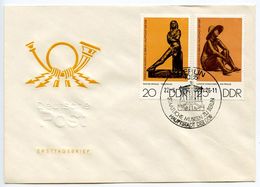 Germany, East 1976 Scott 1736-1737 FDC Art Sculptures - 1971-1980