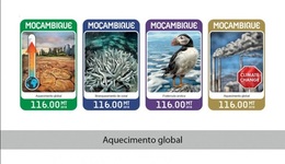 Mozambico 2018, Global Warming, Bird, 4val In BF IMPERFORATED - Albatros