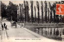 Cpa 18_BRINON SUR SAULDRE - Avenue De La Gare, Animée, Attelage - Brinon-sur-Sauldre