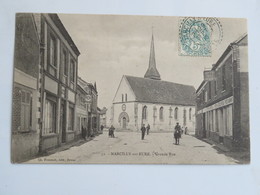 C.P.A. : 27 MARCILLY SUR EURE : Grande Rue, Hôtel Des Voyageurs, Animé, Timbre En 1905 - Marcilly-sur-Eure