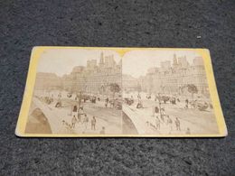 ANTIQUE STEREOSCOPIC REAL PHOTO FRANCE - PARIS - HOTEL DE VILLE - Stereoscopi