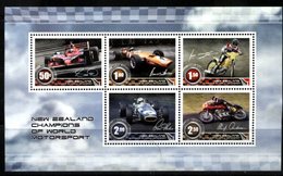 NEW ZEALAND, 2009, CHAMPIONS OF WORLD MOTORSPORT, YV#2470-74, MNH - Motorräder