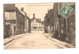 CPA89 COULANGES Sur YONNE Rue Principale Animation Maisons Mairie ( ?) - Coulanges Sur Yonne