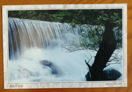 Volcano Gorge Waterfall,China 2002 Lin'an Mt.Tianmushan Volcanic Scenic Spot Landscape Advert Pre-stamped Card - Volcanos