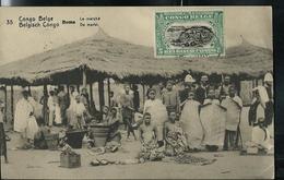 Carte Obl. N° 42. Vue: 35: BOMA: Le Marché; Obl. Bandundu 01/07/19  Pour Lyon (F) - Entiers Postaux