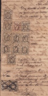 DER-95 CUBA SPAIN ESPAÑA (LG-1330) 1859 1/r, 1r + 10R Brown. DERECHO JUDICIAL REVENUE. ORIGINAL DOC. - Strafport