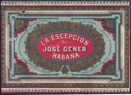 T131 CUBA SPAIN S.XIX. LA ESCEPCION DE JOSE GENER TOBACCO. HABILITACION DE TABACO. - Labels