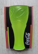 AC - COCA COLA NEON GREENISH COLORED GLASS  TUMBLER GLASS IN BOX FROM TURKEY - Tazas & Vasos