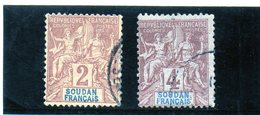 B - 1894 Sudan Francese - Definitiva - Gebruikt
