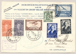 België - 1937 - Speciale Kaart Van Retourvlucht Brussel - Leopoldville - Luftpost