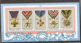 South Africa  1990  SG 723  Military Medals  Unmounted Mint  Miniature Sheet - Ungebraucht