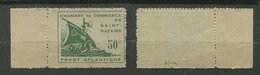 France **  Timbre De Guerre - St Nazaire Sans Gomme  . Signé - Guerre (timbres De)