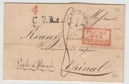 LAC N°196 - Prusse Par Forbach Rge  + Saarbruck 6/4 (1835) + Taxes - Pr Epinal - TB - 1801-1848: Precursors XIX