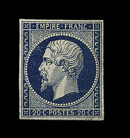 ** N°14Ab - 20c Bleu Noir - Type I - Signé Brun - TB - 1853-1860 Napoléon III.
