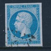 O N°14Ac - 20c Bleu S/lilas - TB/SUP - 1853-1860 Napoleone III