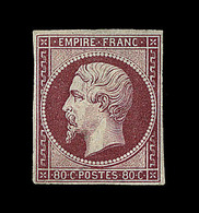 (**) N°17A - 80c Carmin - Signé A. Brun - TB - 1853-1860 Napoléon III.