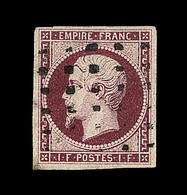 O N°18a - 1F Carmin Foncé - Obl. Gros Points - Infime Pelurage - Mais Asp. TB - 1853-1860 Napoleon III