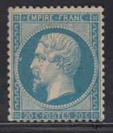 ** N°22 - 20c Bleu - Variété Point Blanc - TB - 1862 Napoleon III