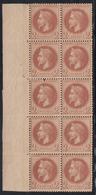 **/* N°26 - Bloc De 10 - BDF - Maj. ** - TB - 1863-1870 Napoleon III Gelauwerd