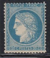 * N°37 - 20c Bleu - TB - 1870 Assedio Di Parigi
