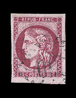 O N°49 - Filet Voisin - 3 Belles Marges - TB - 1870 Emission De Bordeaux