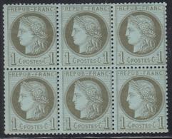 **/* N°50 - Bloc De 6 - 1 Ex * Sinon ** - TB - 1871-1875 Ceres