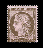 * N°54 - 10c Brun S/rose - Signé Marchand - TB - 1871-1875 Cérès