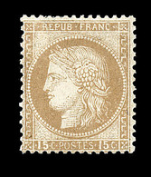 * N°55 - 15c Bistre - Signé A. Brun - TB - 1871-1875 Ceres